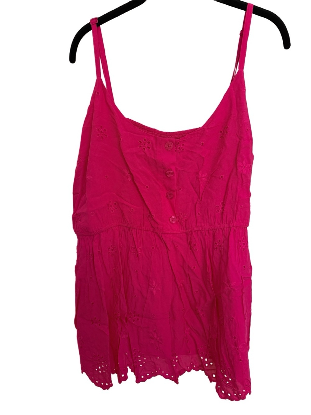 NWT Torrid Eyelet Peplum Tank, Size 3X (22/24), Raspberry - Picture 4 of 7